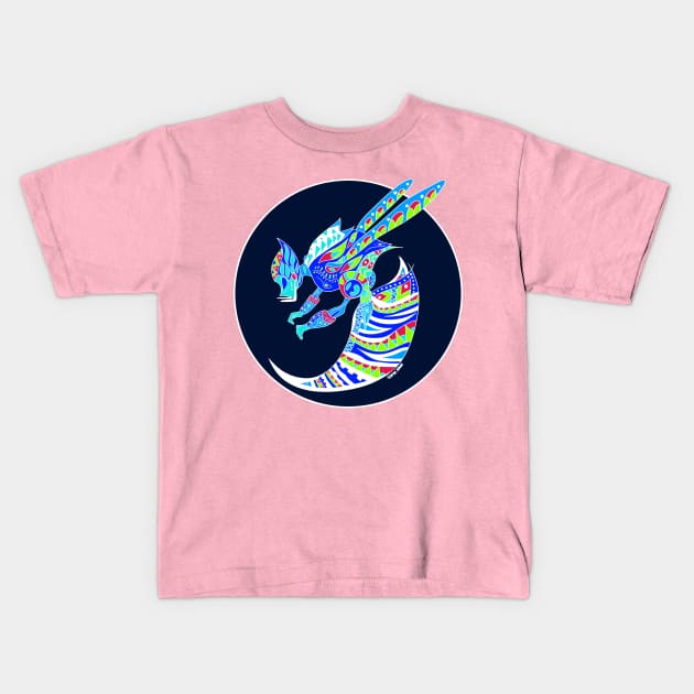 kaiju beast in honey bee ecopop Kids T-Shirt by jorge_lebeau